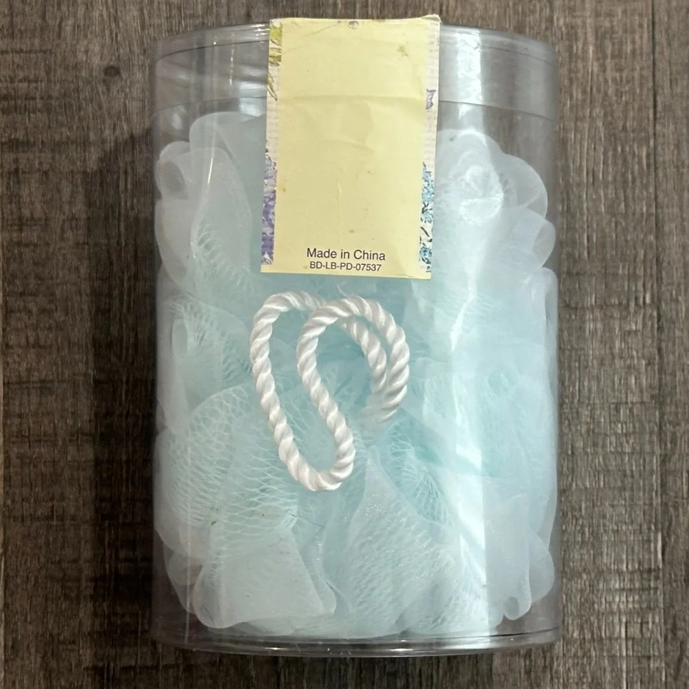 💞 New Light Blue Lavender Vanilla Scented Bath Pouf Loofah Sponge